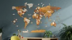 تابلو نقشه جهان چوبی