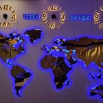 تابلو استیل نقشه جهان برای شرکت مالی پردیس
