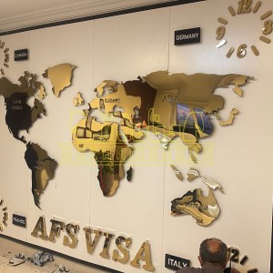 تابلو نقشه جهان استیل در شرکت افز ویزا تابلو نقشه جهان استیل در شرکت افز ویزا