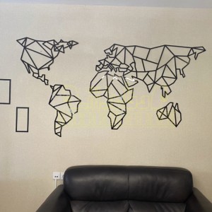 تابلو نقشه جهان مینیمال و نمایش مرزبندی کشورها تابلو نقشه جهان مینیمال و نمایش مرزبندی کشورها