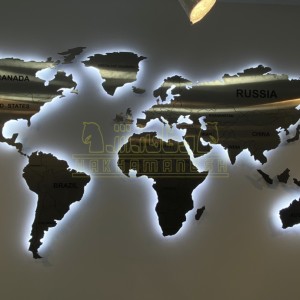 تابلو نقش جهان استیل با نور مخفی سفید تابلو نقش جهان استیل با نور مخفی سفید