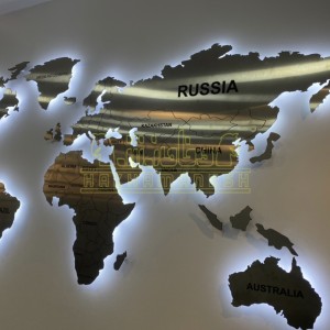 تابلو نقش جهان استیل با نام قاره ها و نور اختصاصی تابلو نقش جهان استیل با نام قاره ها و نور اختصاصی