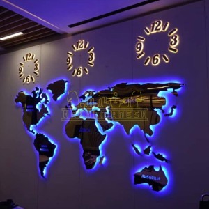 تابلو نقش جهان ترکیبی با ساعت سفارشی تابلو نقش جهان ترکیبی با ساعت سفارشی